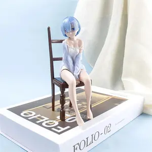 17cm Re Zero Rem Figure Sitting Chair PVC Anime Model For Collectible Desk Decoration Gift