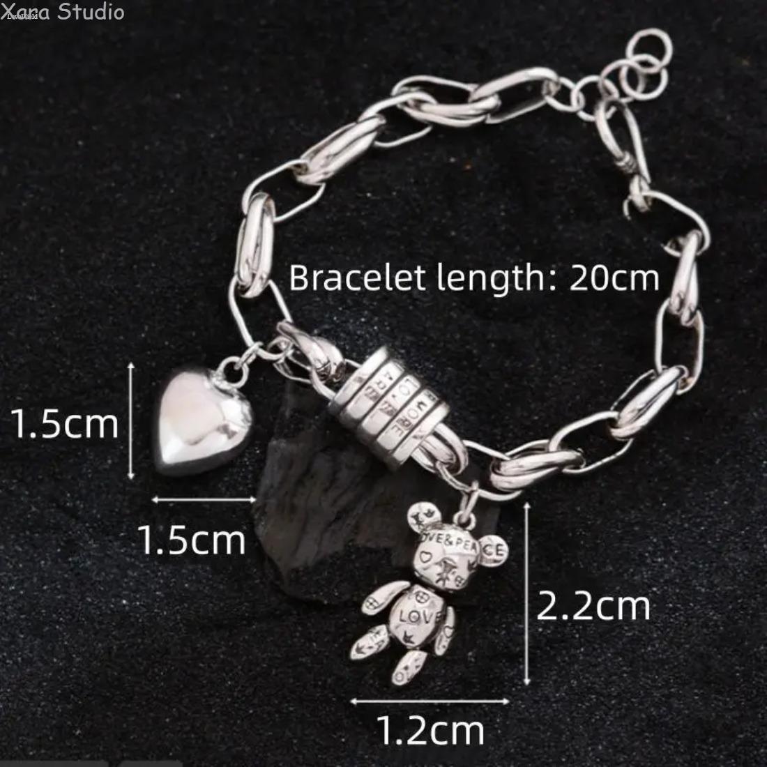 925 Sterling Silver Heart Bracelet for Women & Men – Vintage Retro Handmade Jewelry, Trendy Minimalist Chain Bracelet, Adjustable, Perfect Gift for Birthday, Anniversary & Everyday Wear