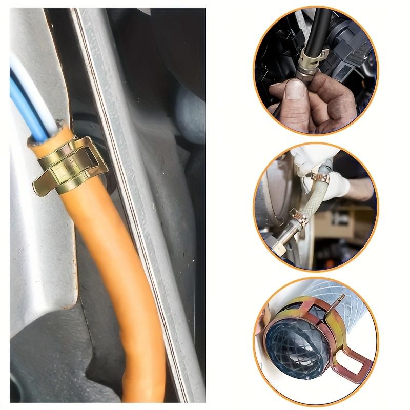 90pcs Spring Hose Clamp Assortment Kit Includes Spring Band Action Clamps for Fuel, Vacuum Hose, And Low-pressure Air Applications. Sizes Available: 6mm, 7mm, 8mm, 9mm, 10mm, 12mm, 14mm, And 16mm.