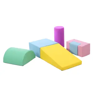 6PCS Soft Foam Climbing Blocks for Toddlers – Indoor Playset with Suede Cover – Lightweight, Waterproof, Easy to Clean – Promotes Balance & Motor Skills – Ideal for Kids Playroom