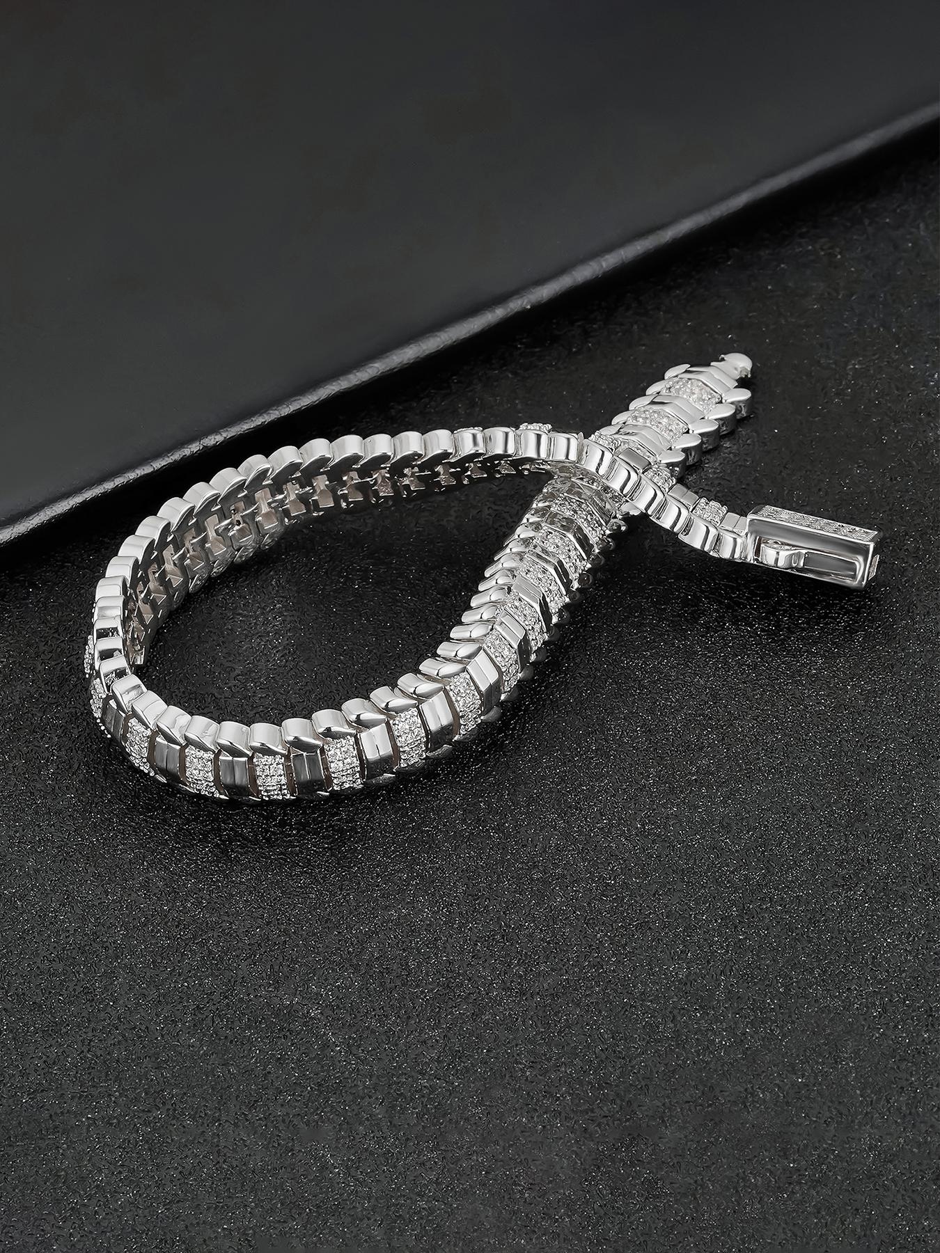 ICED CHICS 9mm Snake Bone Chain Hip Hop Bracelet with Sparkling Synthetic Gemstones, Cubic Zirconia Bracelet, Unisex Luxury Jewelry Gift, Fashionable Accessory for All Occasions ICED CHICS 9mm Snake Bone Chain Hip Hop Bracelet with Sparkling Synthetic Gemstones, Cubic Zirconia Bracelet, Unisex Luxury Jewelry Gift, Fashionable Accessory for All Occasions