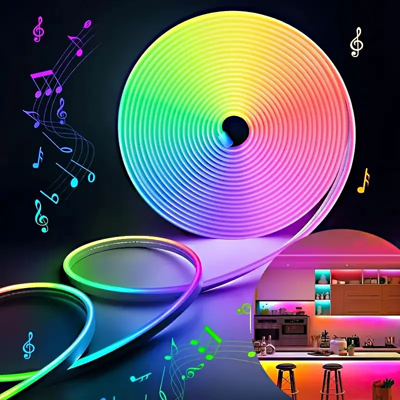 1-5m LED Neon Light Strip, Flexible Bendable Neon Lights for Indoor Ambiance, Party Wedding Decor, Living Room Bedroom Game Room Hallway Staircase