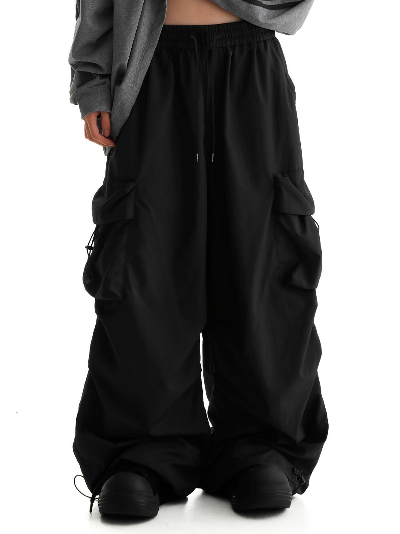Men's Solid Color Straight Leg Pants, Loose Casual Comfy Trousers for Daily Wear, Woven Bottoms for All Seasons