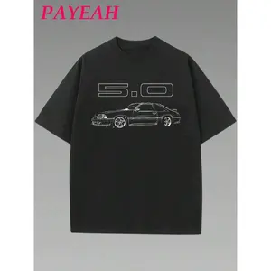 180gPayeah Third Generation Mustang Gt Fox Body Foxbody 5.0 Line Art T-Shirt 1 Pcs 220g Heavy Cotton T Shirtsummer Outfits For Women