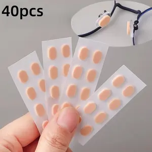 40 Pcs Eva Glasses Nose Pads, Ultra Soft Non-Slip Anti-Indent Nose Bridge Pads, Self-Adhesive Universal Reusable Thin Breathable Nose Pads