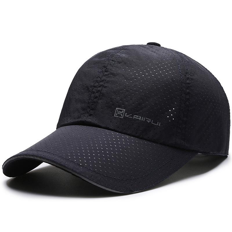 Summer quick-dry baseball cap for men, mesh breathable sun hat, sandwich brim cap, duckbill cap, reflective hat