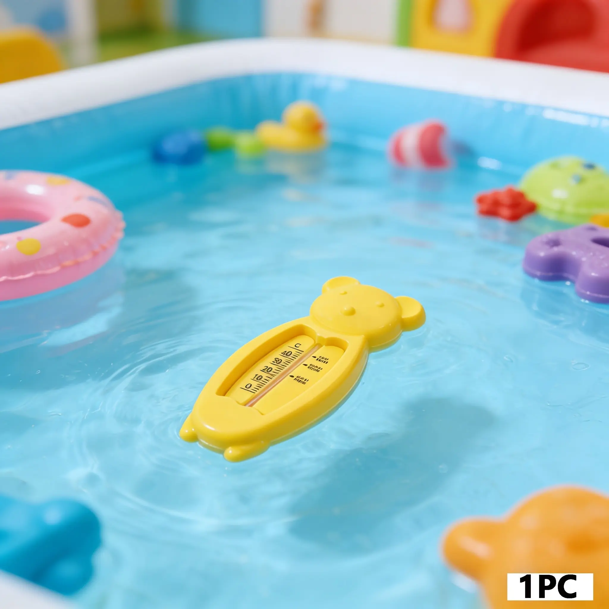 Cute Bear Bathroom Shower Thermometer, Playful Baby, Durable PVC Material, No Batteries Required, Clear Readings, Safe & Comfortable Bathing Experience