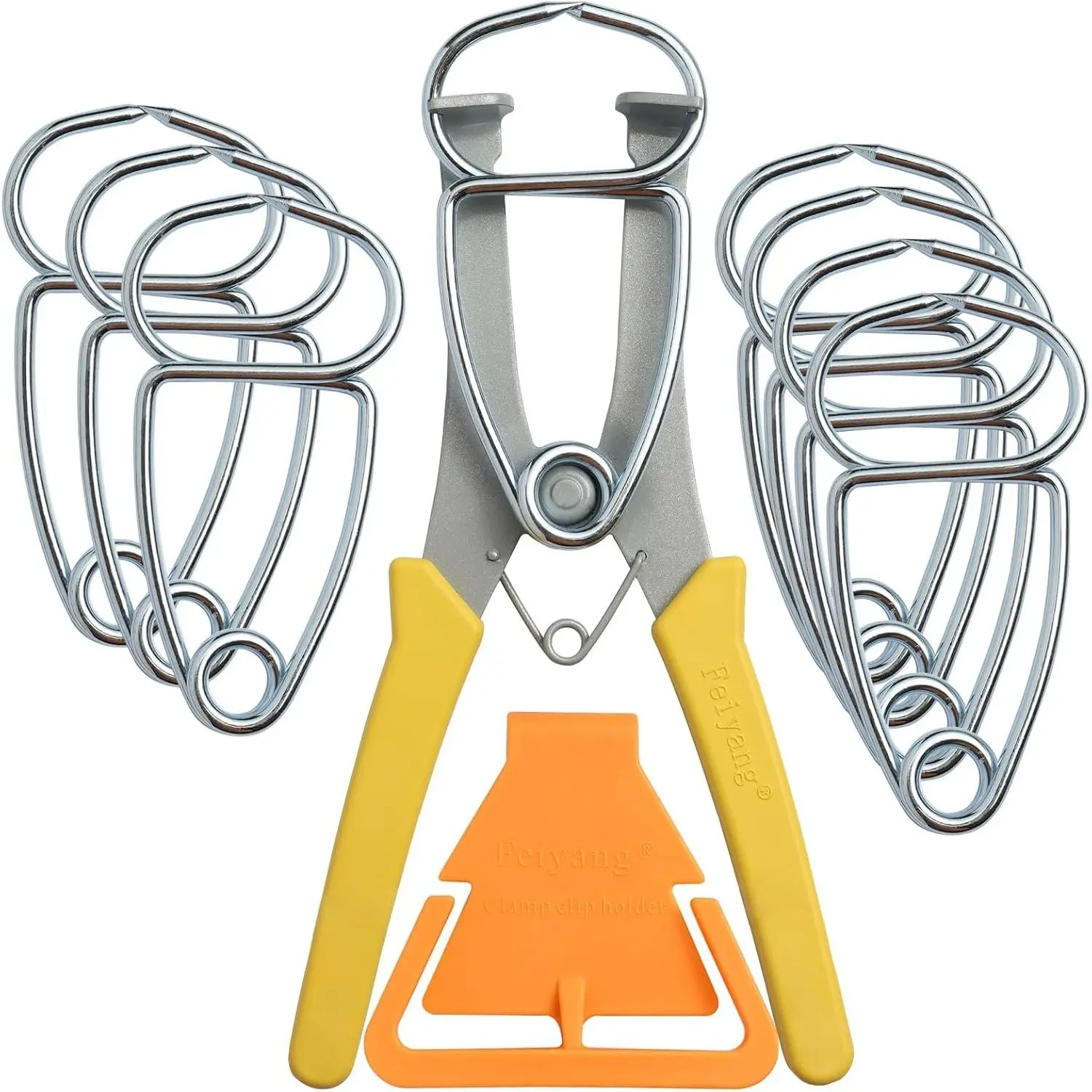 Miter Spring Clamps Standard Kit for Woodworking | Set includes 8 clamps,1 pliers,1 clamp holder for wood trim,crown molding,picture frames. Finish carpentry tools.