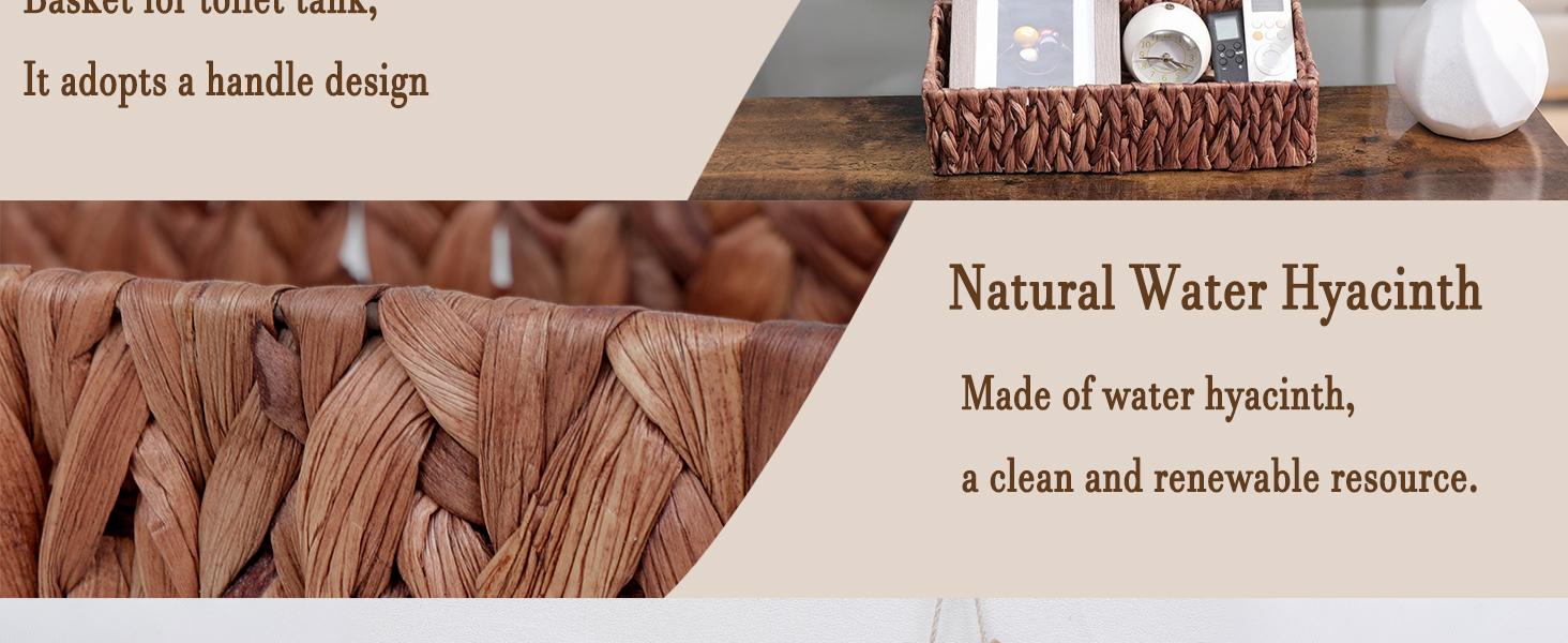 P-SBB010   Wicker Storage Basket Bathroom Toilet Tank Toilet Paper Baskets,Toilet Paper Holders for Storage with Built-in Handles,Storage Baskets for Organizing Pantry Bathroom