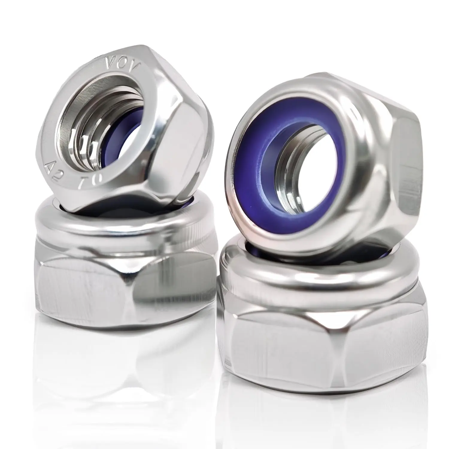M6 x 1mm Metric Nylon Insert Lock Nuts (30pcs) DIN 985 Locknuts 304 Stainless Steel Hex Nylock Nuts  Anti-Loose -Resistant for DIY  Automotive Industrial