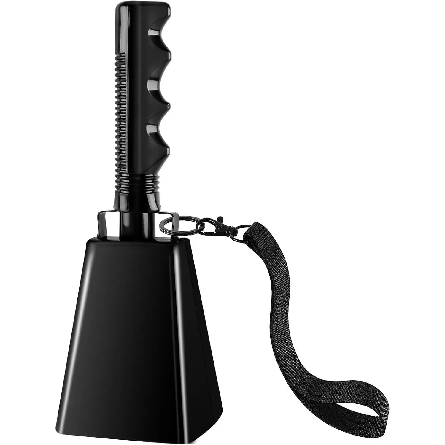 Cow , 9 Inch Cowbells for Sporting Events, Metal Steel Cowbell with Handle, Loud Noise Makers for Football , Black Large Hand Bells Cheering Items School Musical Percussion Instruments