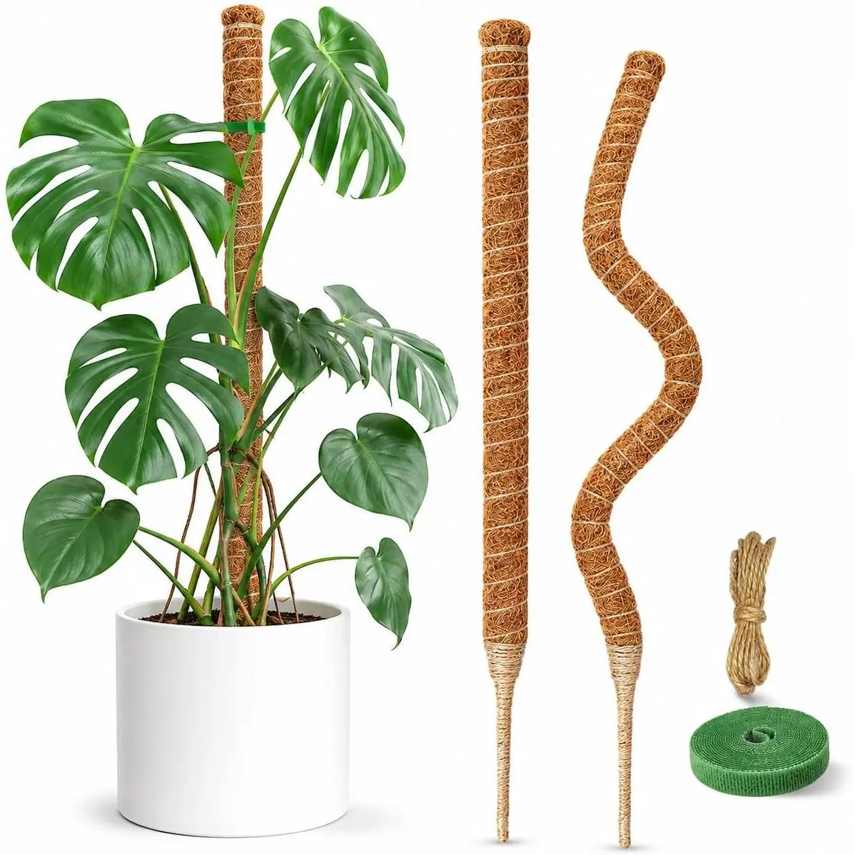 2 Pack Moss Pole, 26.8-Inch Moss Poles for  Monstera,Bendable  Support Stakes for Climbing  Indoor, Garden Trellis  Stick for Potted , Pothos Philodendron