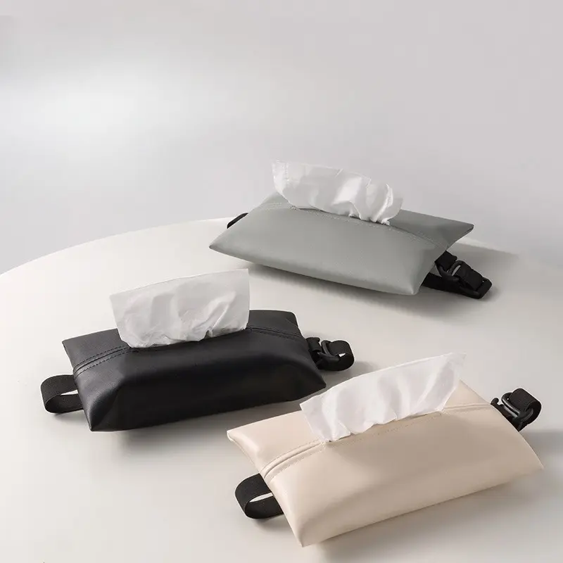 2PCS Hanging Car Tissue Box Holder Trendy Aesthetic Vehicle Interior Accessory Chic Tissue Pouch Console Organizer