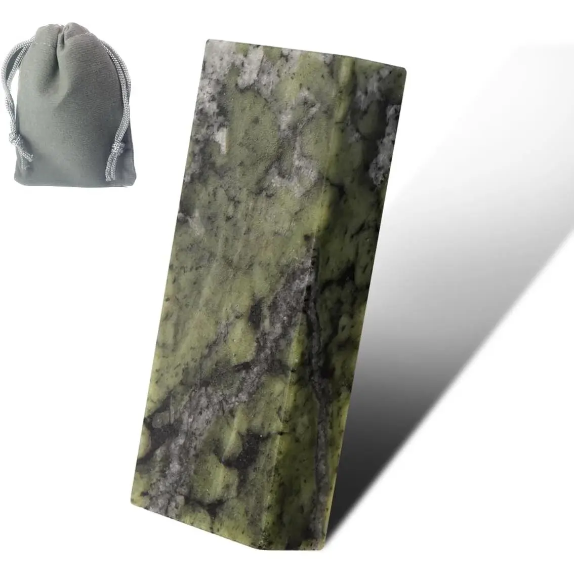 Portable Pocket-Sized Kitchen & Outdoor Mini Sharpening Stone, 1-Count 10000# Whetstone for Final Fine Polishing, Small Volume Green Oilstone (2x0.8x0.4 Inch), Synthetic Stone, Rectangular