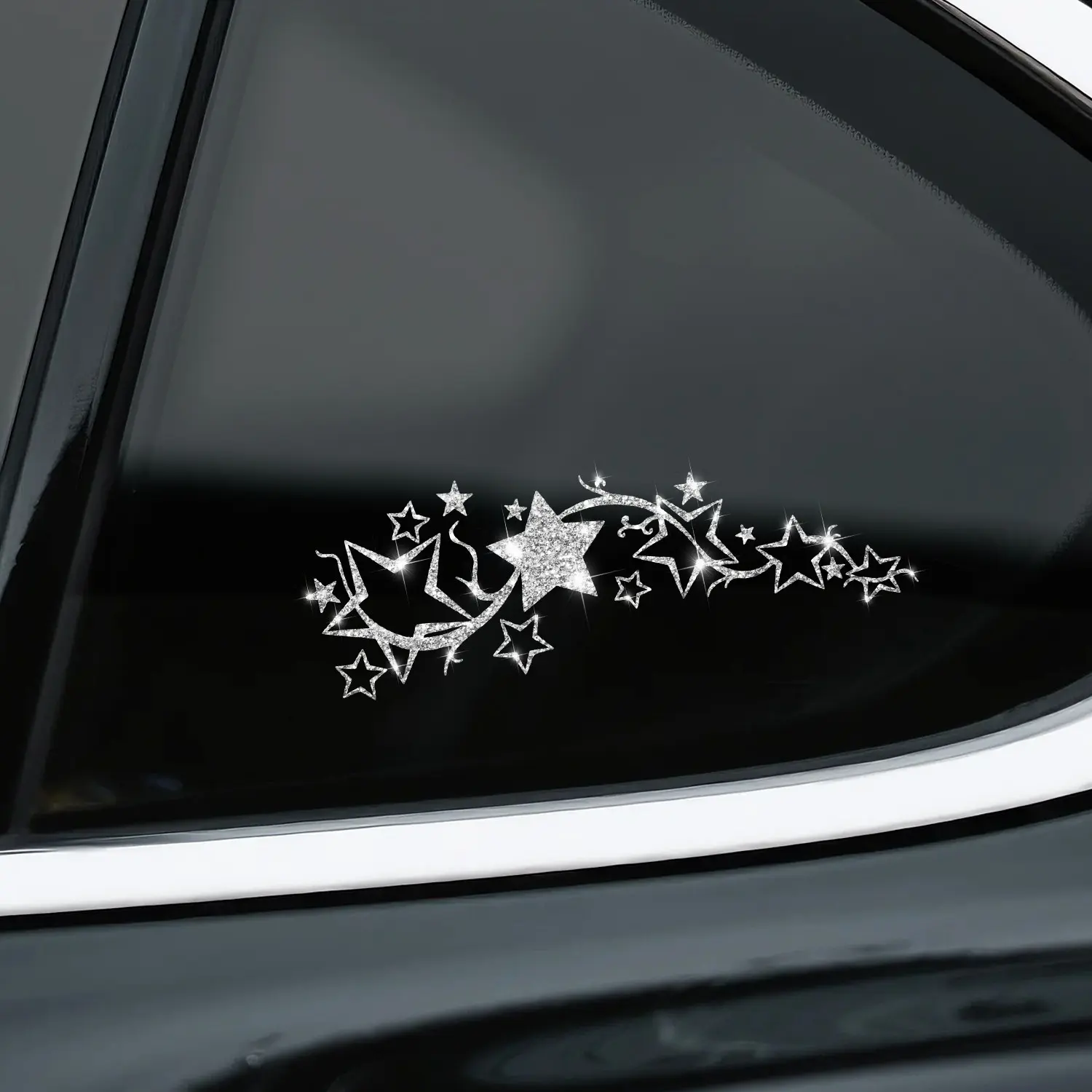 1pc Carved Star Vine Car Sticker Shiny Car Sticker Romantic Car Window Sticker Beautiful Life Sticker Fashionable Motorcycle Sticker Cartoon Laptop Sticker Car Decal