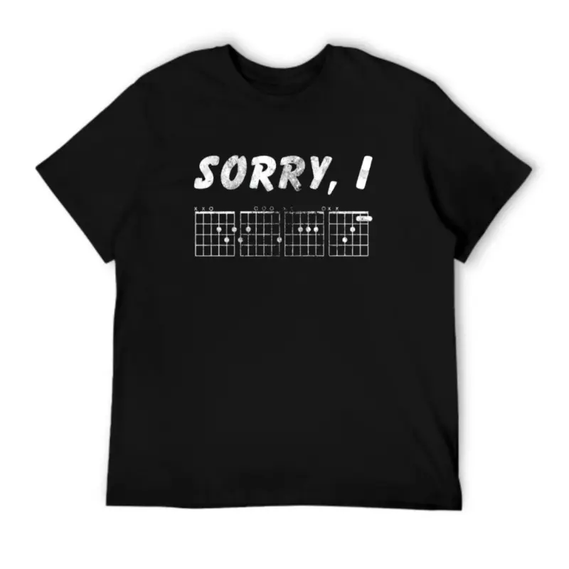 Vintage Sorry I DGAF Hidden Guitar Chords Graphic T Shirt Funny Guitar Player Musician Gift Cotton Short Sleeve Tee for Men Women