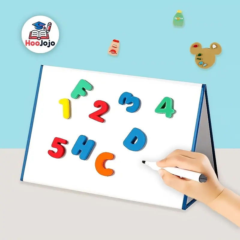 Magnetic Whiteboard, Foldable Double Sided Dry Erase Board for Classroom Teaching, Drawing, and Messaging, Portable Tabletop Display