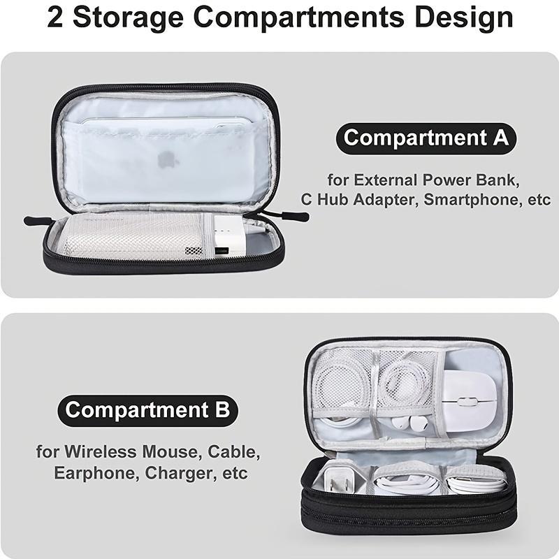 Cable Storage Case, 1 Count Large Capacity Multi-grid Cable Storage Bag, Waterproof Cable Case