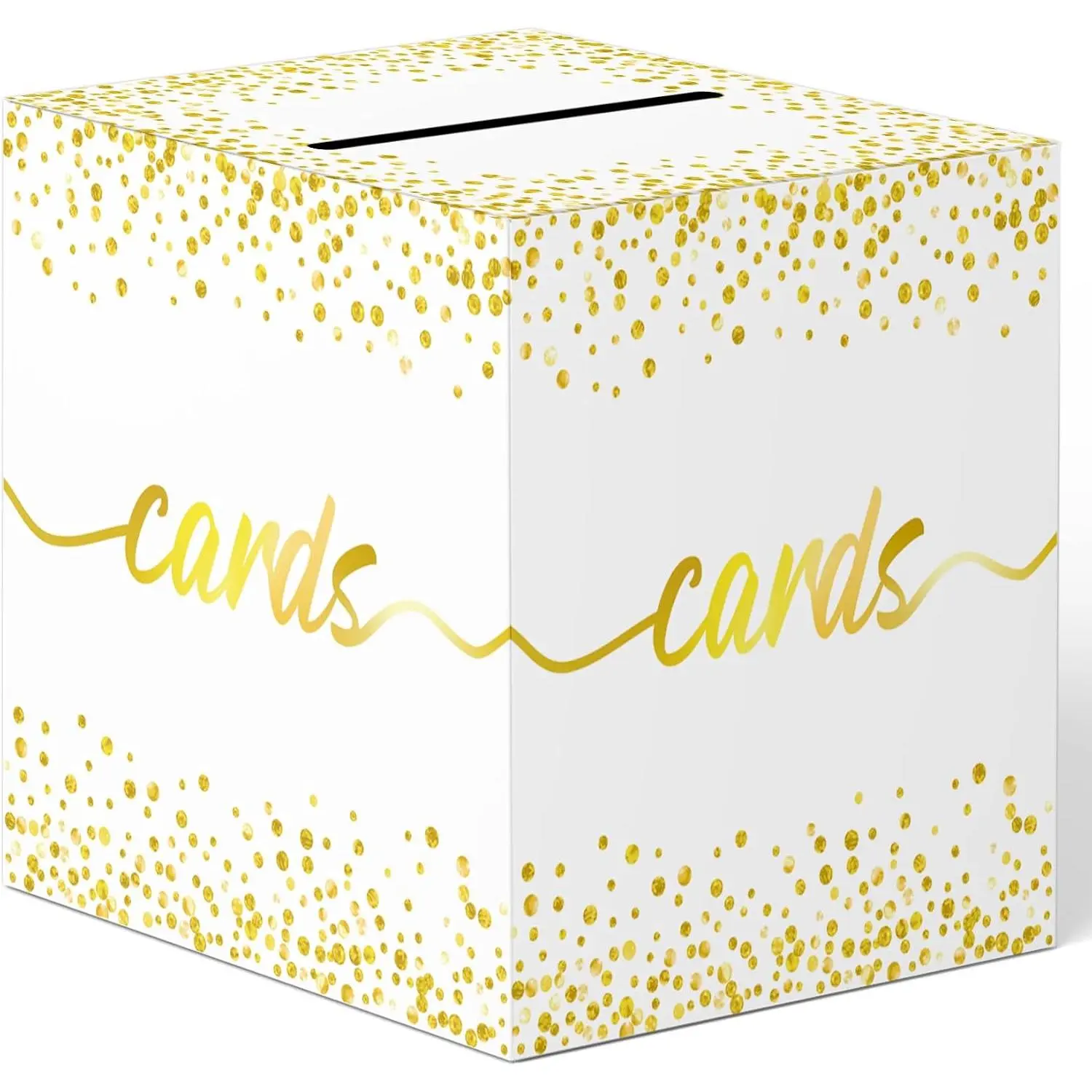White  Card Box, Wedding Card Box, Graduation Card Box, 9.1"  Card Holder,  Foil  Box Cards Receiving Box Holder for Graduation Decorations 2026 Wedding Birthday Party Decor Supplies