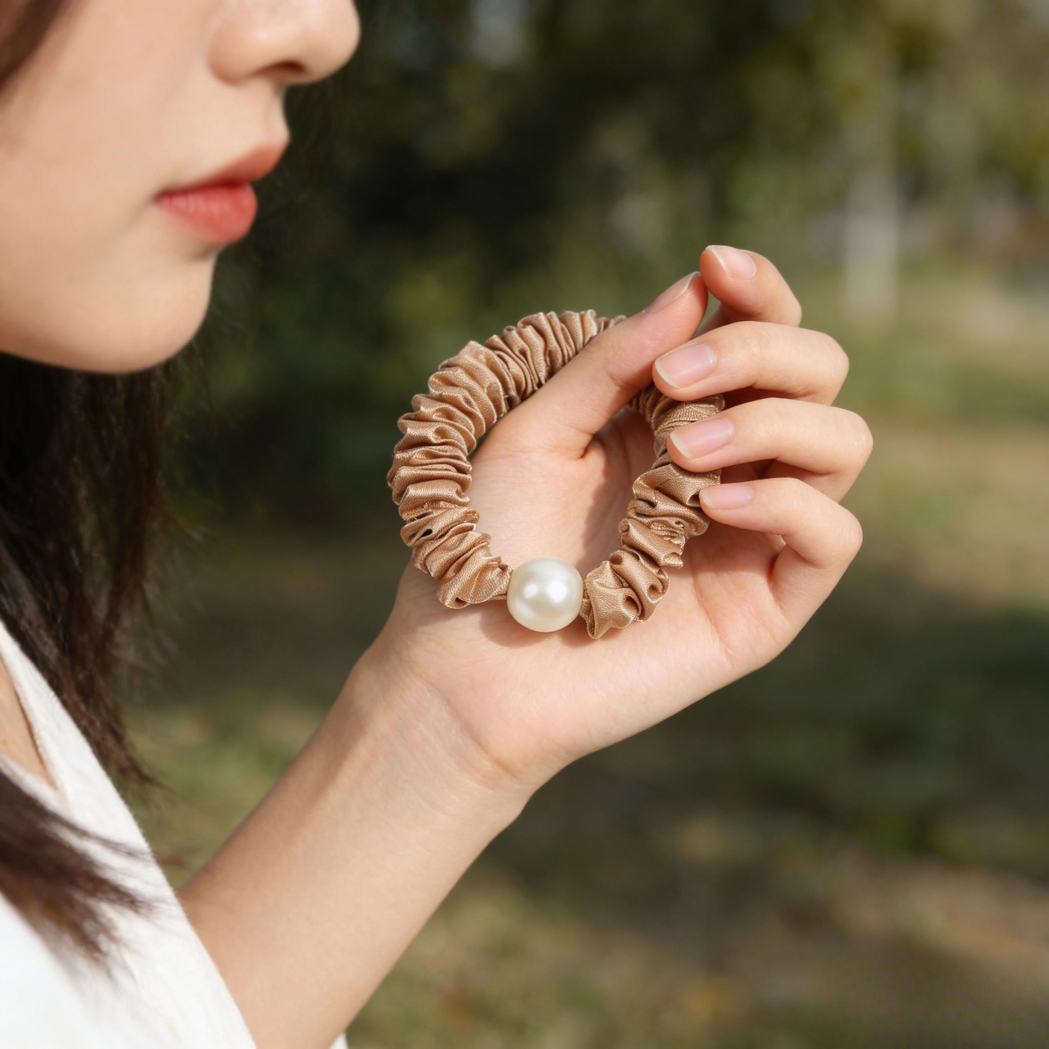 The Ultimate Hair Kit: 10 Pearl Scrunchies for Buns, Ponytails & Beyond