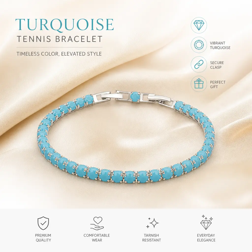 Turquoise Tennis Bracelet, 4mm Silver-Tone Single Row Design, Minimalist Exquisite Stone Bracelet, Women's Everyday Elegant Jewelry for Daily Wear & Stacking,Kraft,Christmas,Wrapping,Paper,Set,Kids,Inflatable,Shark,,Bla,Wooden,Mu,,indu,solar,outdoor,light