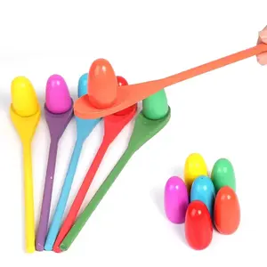 Children's Portable Outdoor Sports Relay Race Game Set Plastic Egg And Spoon Balancing Toy for Kindergarten Teaching And Gift