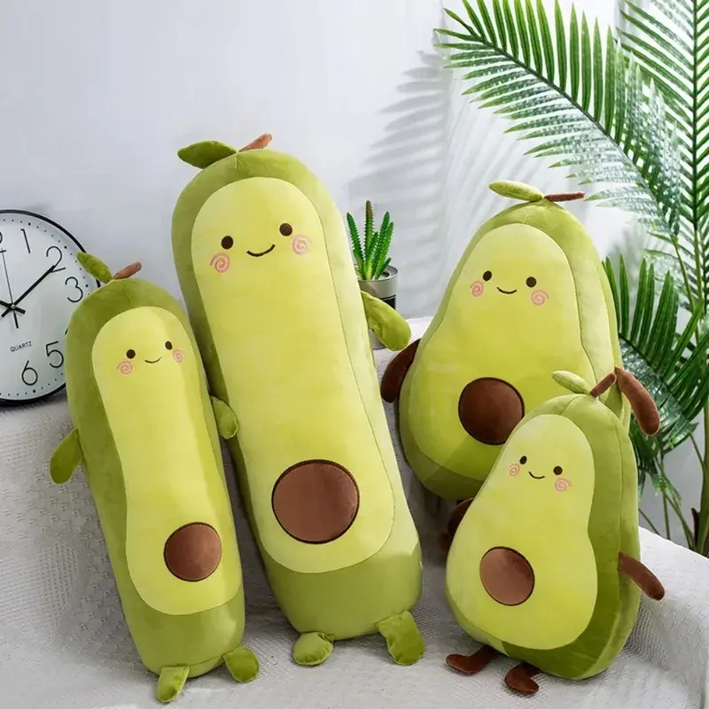 Stuffed Fruit Avocado Doll Green Giant Avocado Plush Toy Soft Doll Big Sleeping Pillow Birthday Cute Gift for Girl Room Decor