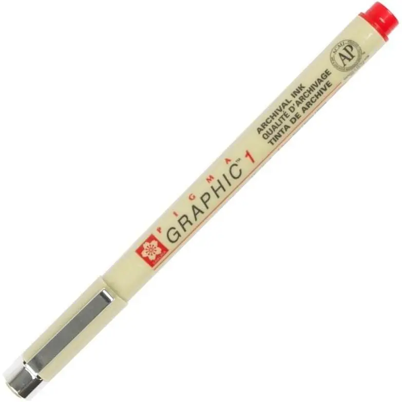 of  Graphic Pen, /Fade Resistant,  Tip, 1.0Mm, Red