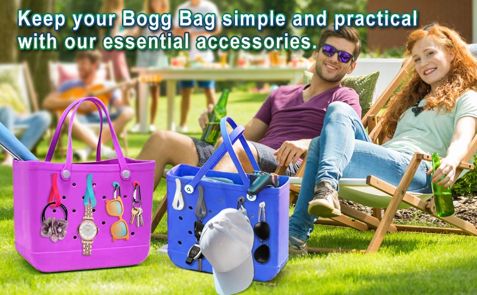 6Pcs Accessories Inserts Hooks for Bogg Bag, Carabiner Keychain, Key Holder Charms Compatible with Bogg Bags, Beach Bag Organizer