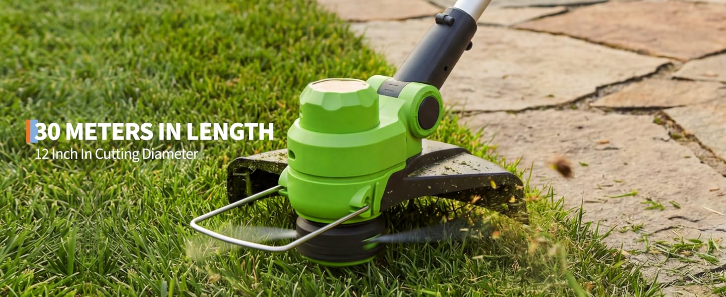 20V Weed Wacker Cordless with 2 x 2.0Ah Batteries & Charger, 12'' Electric Weed Eater String, Grass Trimmer with 8 Replacement Line, Battery Powered String Trimmer for Lawn Yard Patio Garden