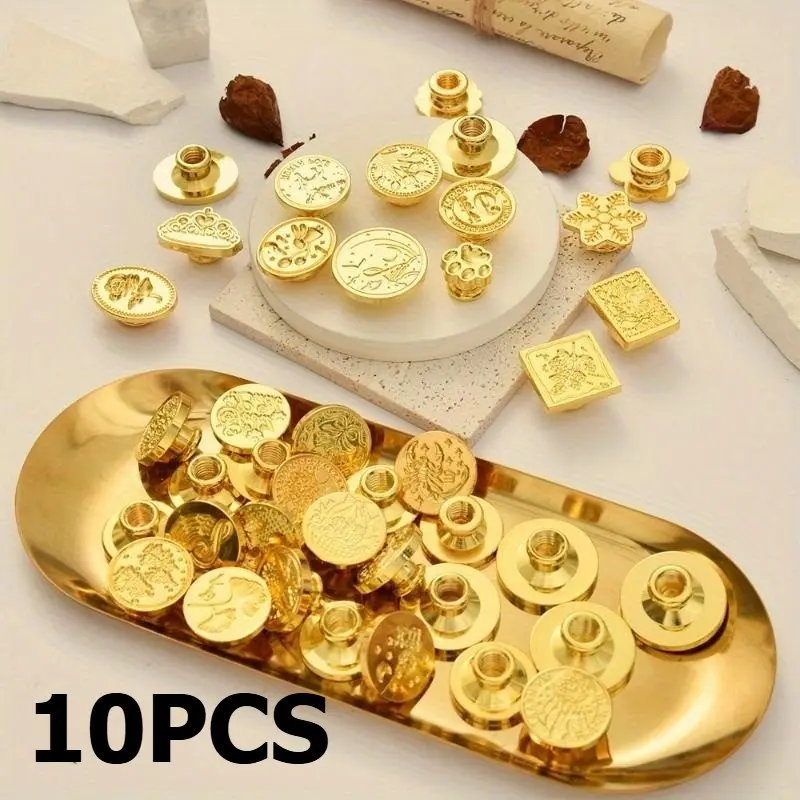 10pcs Fire lacquer wax random relief seal retro style decoration self-adhesive invitation letter envelope seal sticker DIY Decorative Stickers fire lacquer seal Stationery Office Supplies, Scrapbooking