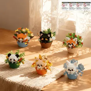 Cute Animal Dessert Building Blocks Set, Creative Construction Toys, Educational Puzzle Toy, Gift for Boys Girls, Christmas Present