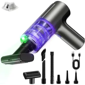 2026 20000Pa Cordless Car Vacuum, 80,000 RPM Brushless Motor Handheld Vacuum with 7-in-1 Air Duster Blower, Portable Type-C Rechargeable Cleaning Kit for Pet Hair, Home & Office, Dark Black