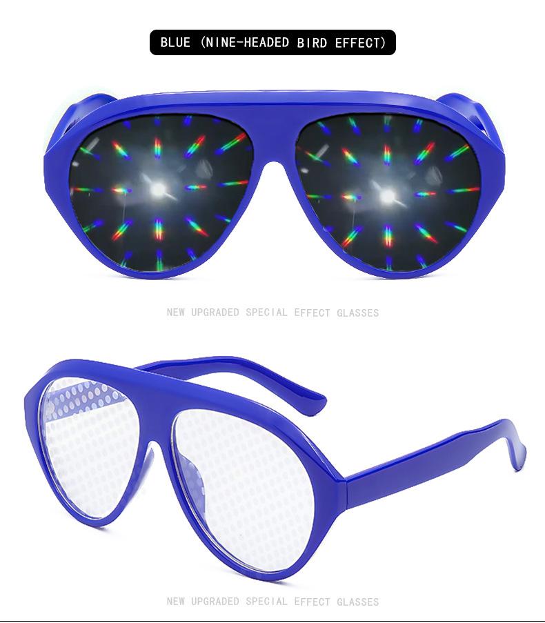 2026 Diffraction Glasses Fireworks Effect Sunglasses for Women Men, Light Show Special Effect Shades, Trendy Party Eyewear for Bar Rave Festival Nightclub Events