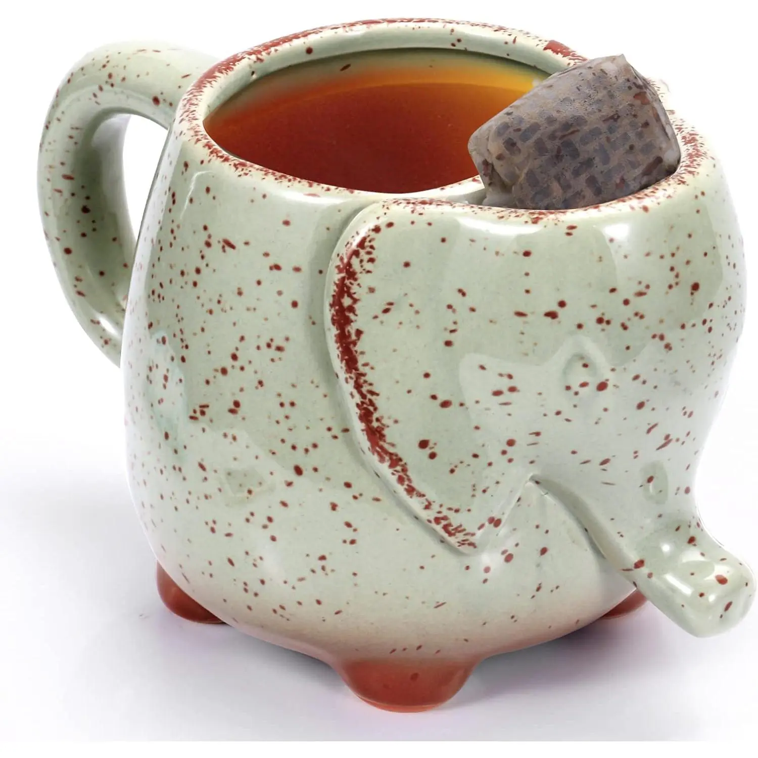 Mug Elephant Cup Ceramic 15oz  Mug with  Bag Holder Ceramic Green  Cup  for a  Lover