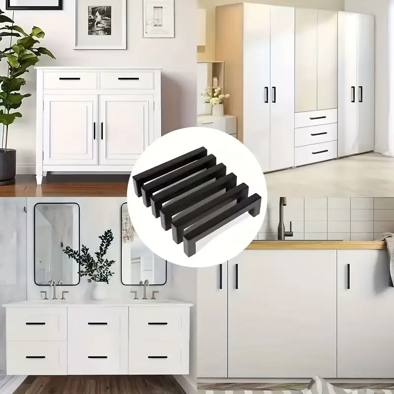 10pcs Cabinet Furniture Handles Square Gift Box Pulls Drawer Handles Wardrobe Handles Barn Door Handles Elegant European Style Nightstand Handles Stainless Steel Pulls Bedroom Kitchen Living Room Door Handles Iron Box Handles Door Hardware