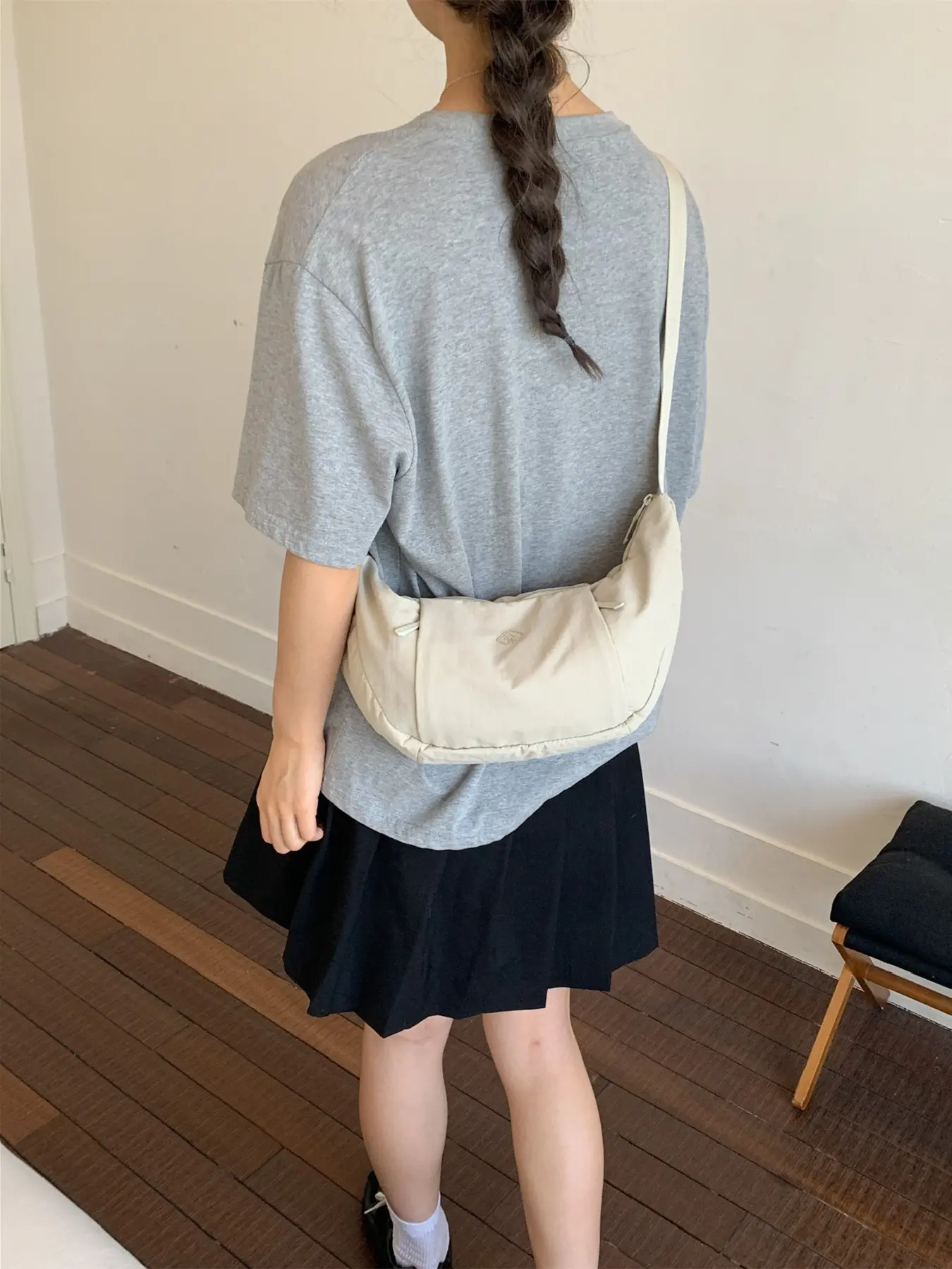 Women Minimal Waterproof Nylon Crescent Crossbody Bag, 6 Colors Multi Pocket Large Capacity Dumpling Bag, Adjustable Wide Woven Strap, Lightweight Outdoor Travel Casual Student Shoulder Hobo Purse