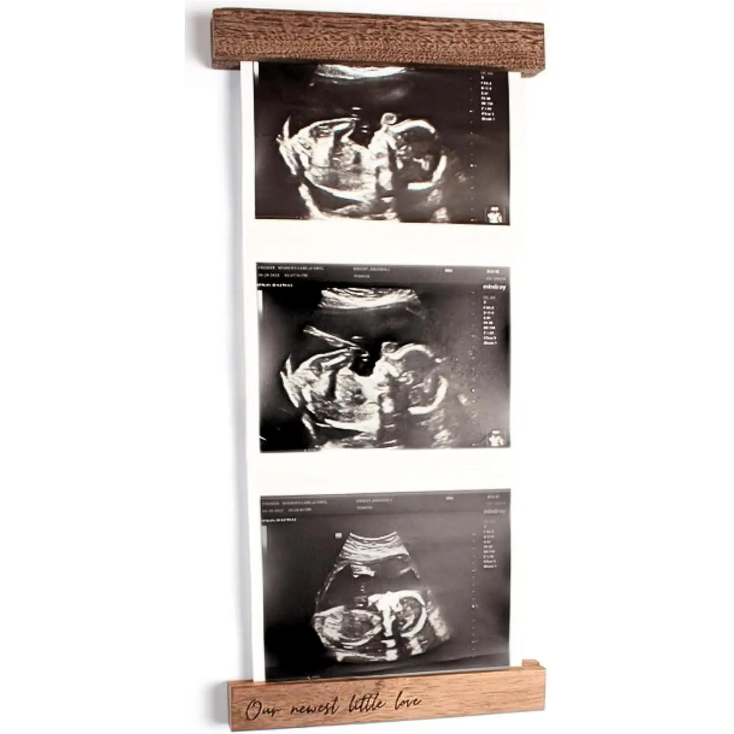 Magnetic Ultrasound Picture Frame for Refrigerator Walnut Finish - Love at First Sight Pregnancy Announcement Keepsake, Baby Reveal Shower Gift for New Mom & Dad(Gift)