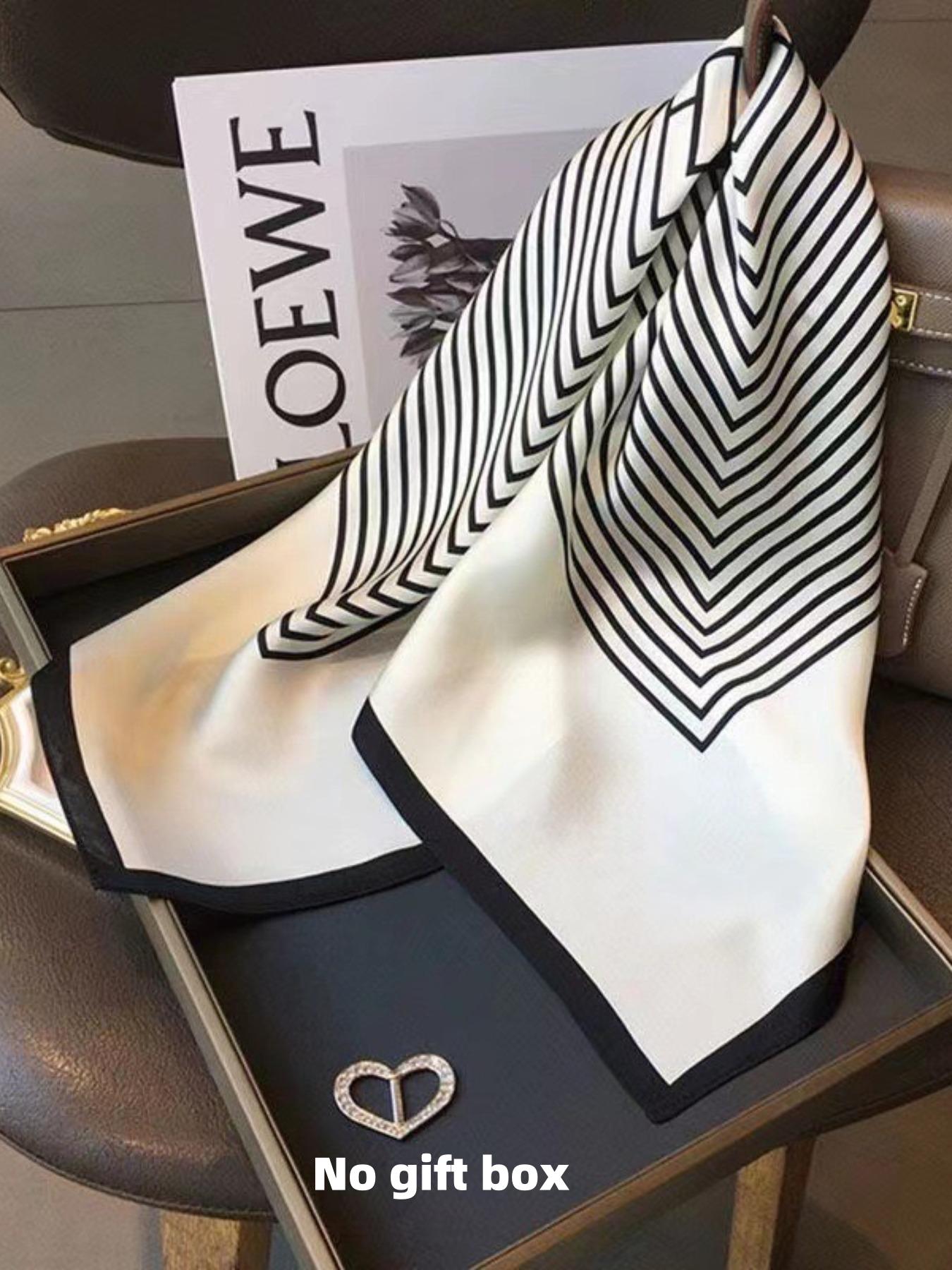 Women's Elegant Striped Patchwork Print Scarf, Trendy Soft Comfortable Shawl, Fashionable Scarf for Women for Daily Wear, Fluffy Soft Scarf