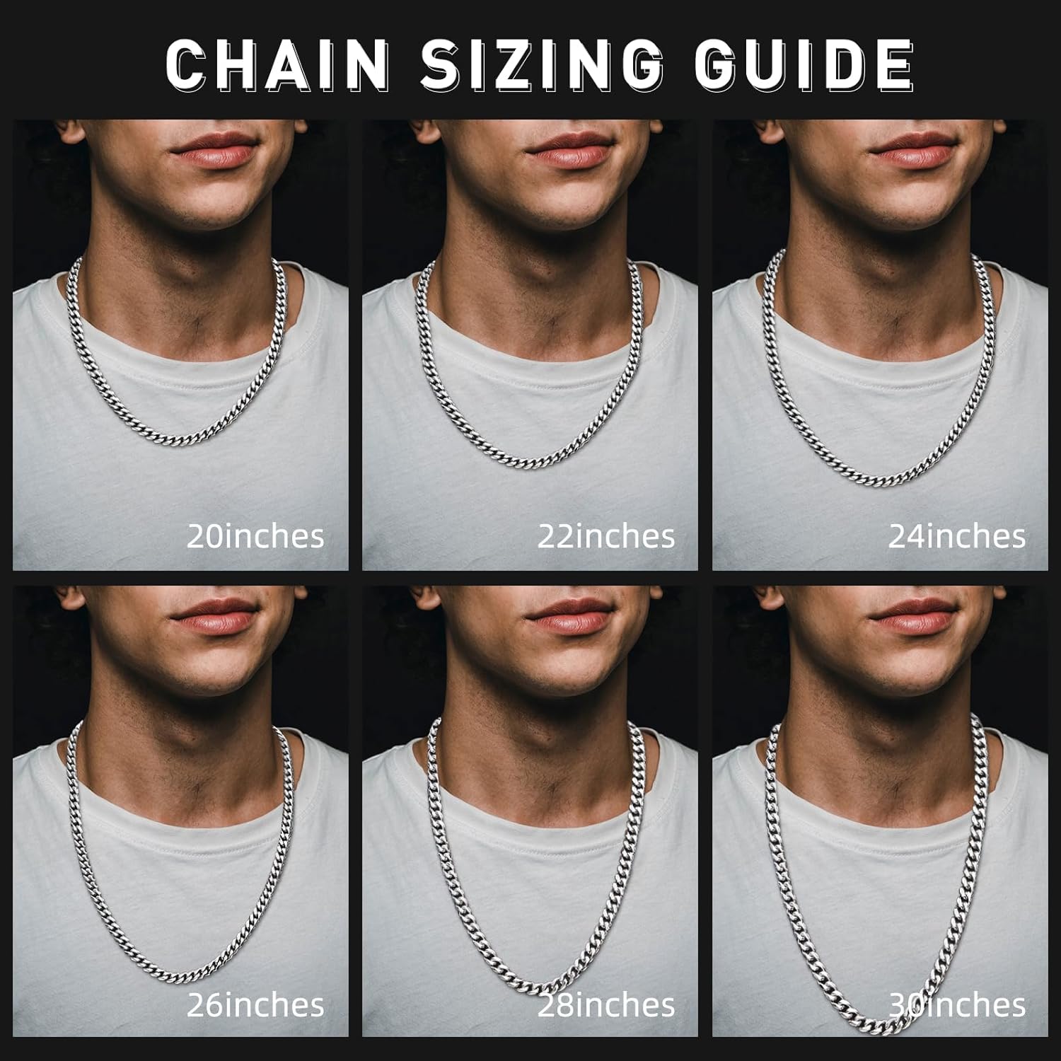 Cuban Link Chain for Men 7mm Silver Chain for Men Miami Cuban Mens Silver Chain,925 Sterling Silver/14K Gold Plated and 316L Stainless Steel 20/22/24/26/28/30 Inches Silver/Gold Chain for Men Necklace