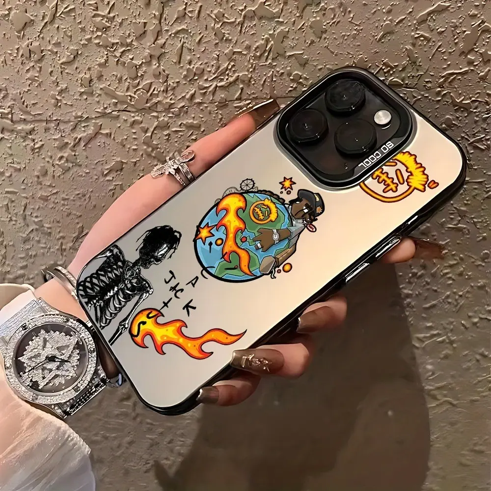 Luxury New Cactus Jack Phone Case for iPhone 17 16e 16 15 14 13 12 11 Mini Pro Max, Anti Fall Matte Back Cover, Cartoon Pattern