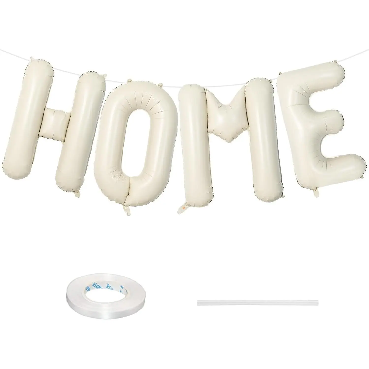 40 Inch Beige HOME Balloon for Housewarming Party Decorations, Large Cream New Home Welcome Balloon Letter Banner, White Sand Real Estate Balloons Sign for Sweet House Warming Homecoming Party Decor