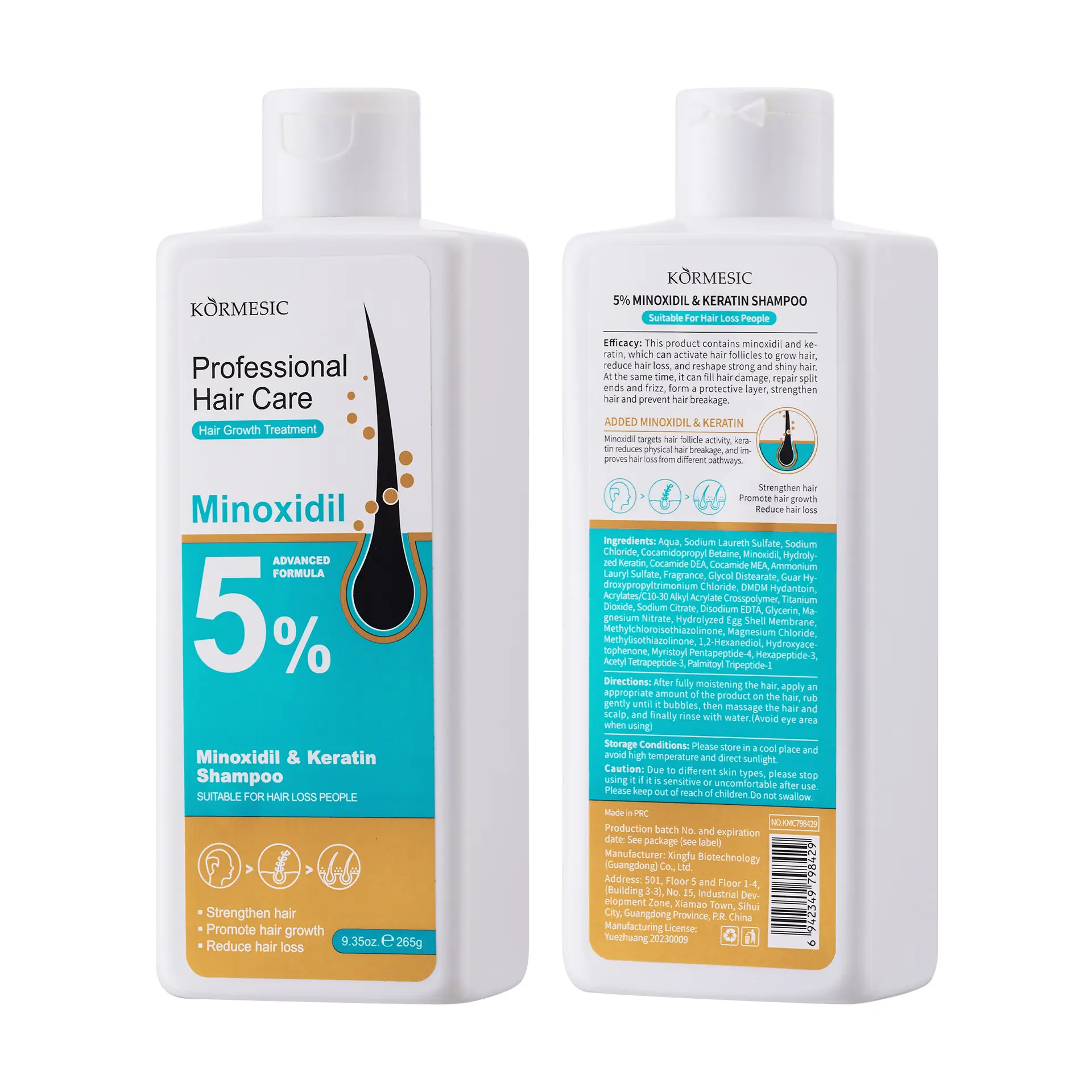 KORMESIC 5% Minoxidil & Keratin Hair Growth Smoothening Water - Professional Hair Care Treatment for Regain Thickness and Shine Thicker Looking Hair Strengthening Hair