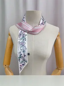 Spring new versatile Tarot plant floral women's fashion long ribbon scarf neckerchief Casual Soft Scarf