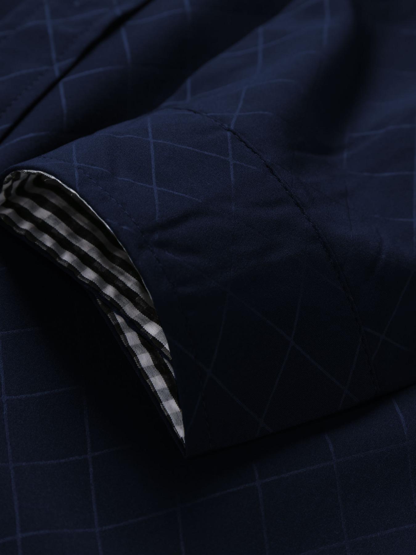 Men's Business Casual Colorblock Plaid Long Sleeve Shirt, Stylish Office Wear, Comfortable Cotton Fabric, Perfect for Daily Use