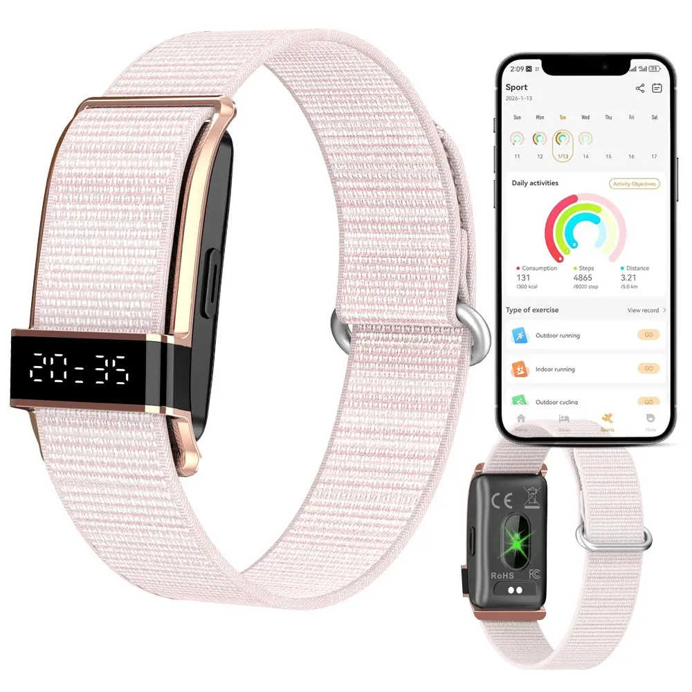 Activity Tracker, Smart Bracelet with Call Reminder, Heart Rate/ Sleep Monitor, Adjustable Strap , 20G Weight,145Mah Battery, IP68 Waterproof,Free APP, Multiple Sports Modes, Compatible for Android IOS