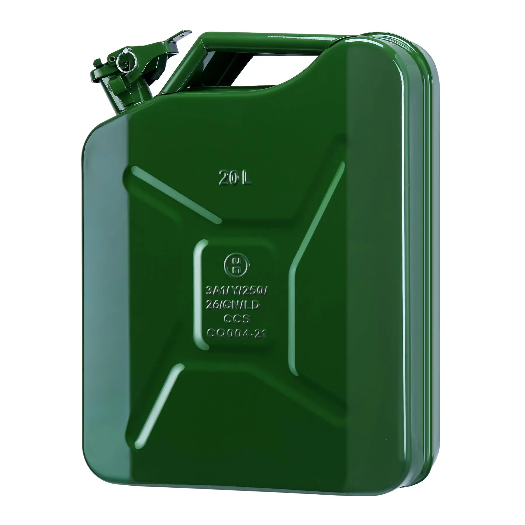 Heavy-Duty Metal Jerry Can Fuel Container for Automotive & Workshop Use - Rust-Proof, Leak-Resistant, Portable with Handle & Spout - 20L/5.3 Gallon