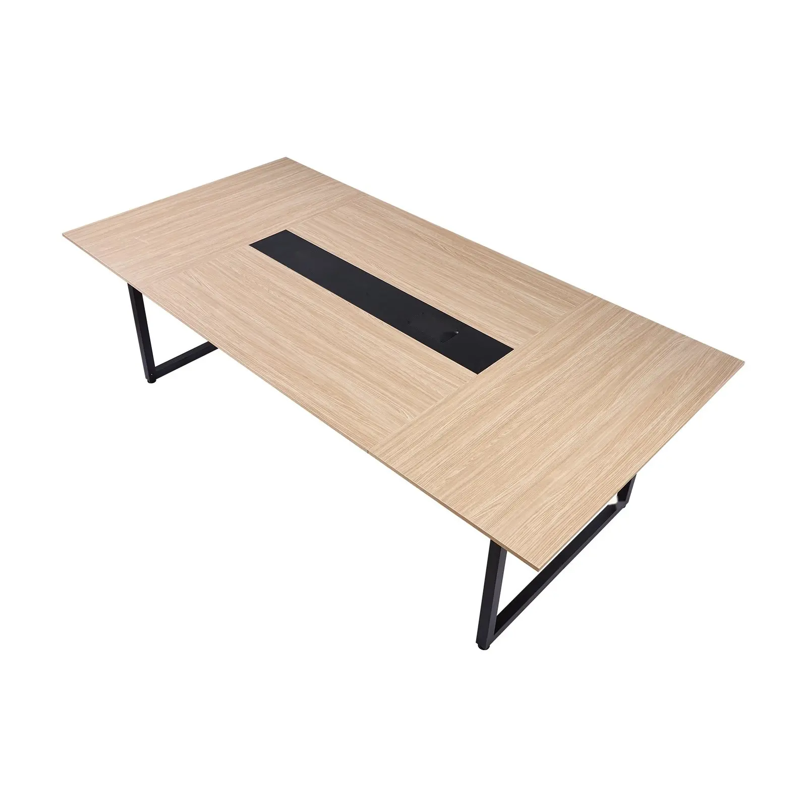 Conference Table, 8-Foot Office Meeting Table For 10 People, Modern Rectangular Seminar Desk With Metal Legs, Large Boardroom Desk Ideal For Office, Conference Room, Admin Space, Durable Steel Frame, Easy Assembly, Brown