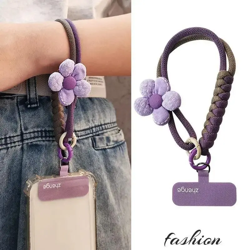 Colorful Anti-Lost Phone Wristband Lanyard for Women And Girls Multi-Functional Braided Rope Keychain with AirPod Holder