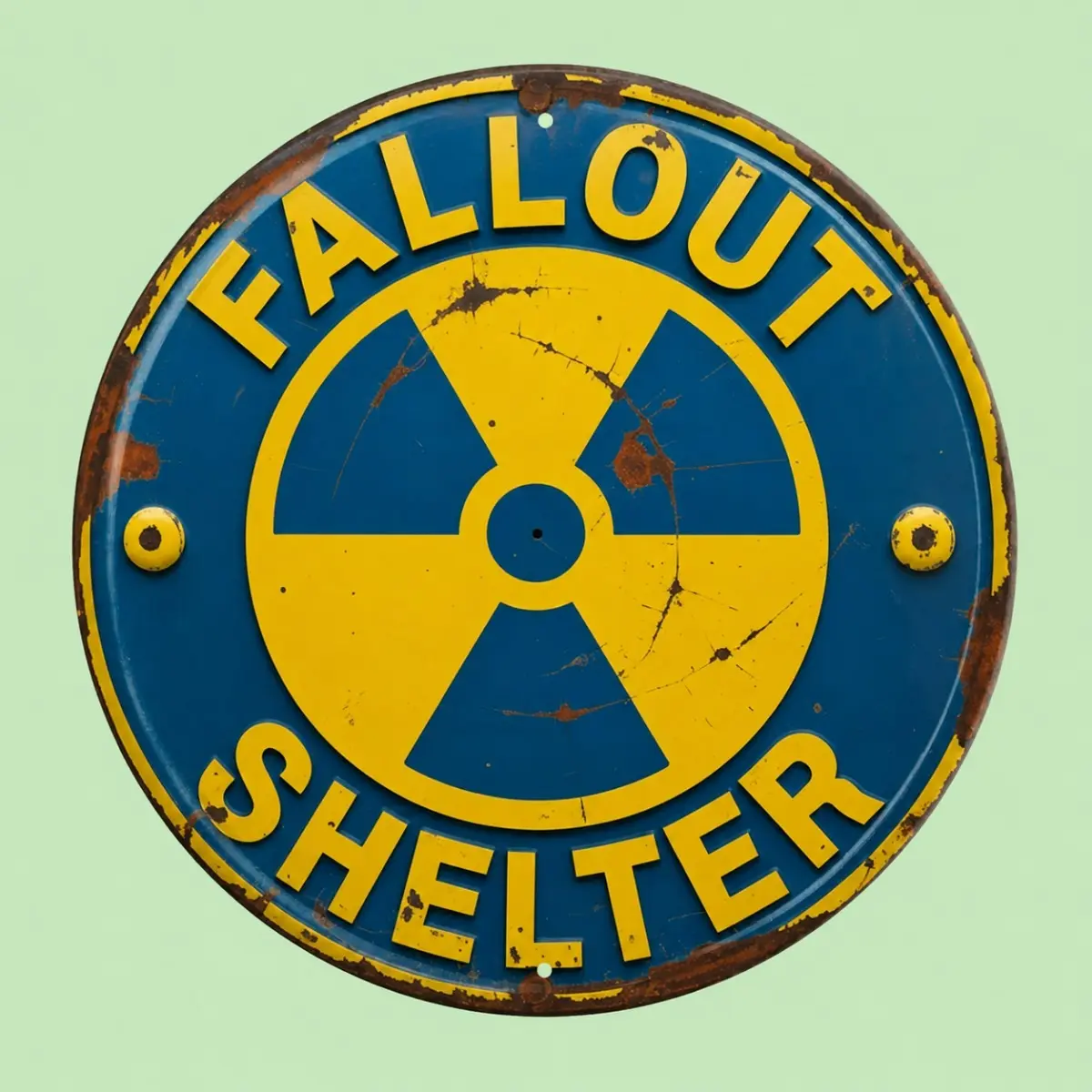 Fallout Shelter Round Metal Wall Plaque - Lightweight Retro Decor with Vibrant Print, Vintage Radiation Warning Sign for Basement, Man Cave, Retro Theme Home Gift (8x8 in), Decorative